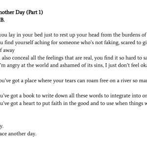 "Face Another Day (Part 1)" ~ by DJ